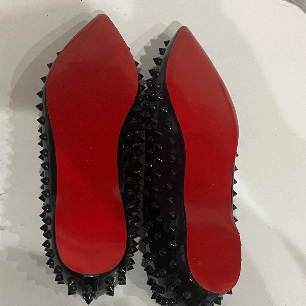 Christian Louboutin Black Studded Flats - Picture 2 of 4